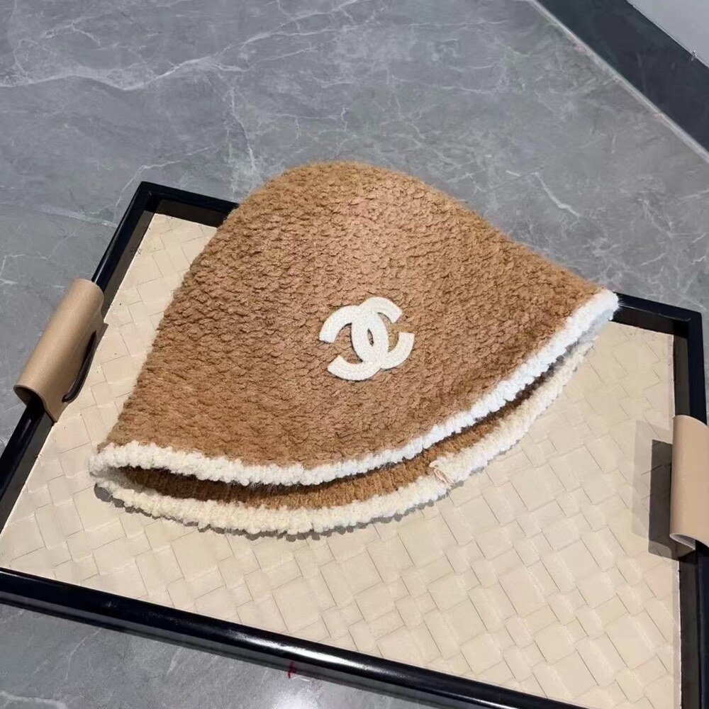 Chanel Shearling Brown Bucket Hat